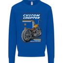 Biker Custom Chopper Motorbike Motorcycle Mens Sweatshirt Jumper Royal Blue