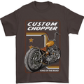 Biker Custom Chopper Motorbike Motorcycle Mens T-Shirt Cotton Gildan Dark Chocolate