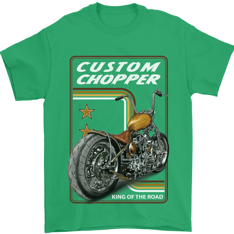 Biker Custom Chopper Motorbike Motorcycle Mens T-Shirt Cotton Gildan Irish Green