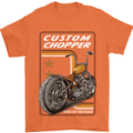 Biker Custom Chopper Motorbike Motorcycle Mens T-Shirt Cotton Gildan Orange