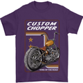 Biker Custom Chopper Motorbike Motorcycle Mens T-Shirt Cotton Gildan Purple