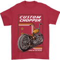 Biker Custom Chopper Motorbike Motorcycle Mens T-Shirt Cotton Gildan Red