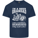 Biker Grandad Motorbike Grandparents Day Mens Cotton T-Shirt Tee Top Navy Blue
