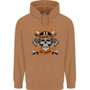 Biker Grandad the Man Myth Legend Funny Mens 80% Cotton Hoodie Caramel Latte