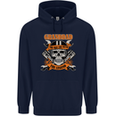 Biker Grandad the Man Myth Legend Funny Mens 80% Cotton Hoodie Navy Blue