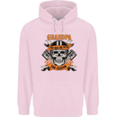 Biker Grandpa the Man Myth Legend Funny Mens 80% Cotton Hoodie Light Pink