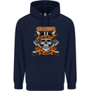 Biker Grandpa the Man Myth Legend Funny Mens 80% Cotton Hoodie Navy Blue