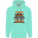 Biker Grandpa the Man Myth Legend Funny Mens 80% Cotton Hoodie Peppermint