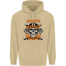 Biker Grandpa the Man Myth Legend Funny Mens 80% Cotton Hoodie Sand