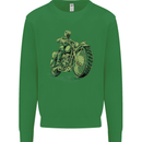 Biker Green Cafe Racer Motorbike Motorcycle Kids Sweatshirt Jumper Irish Green