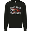 Biker Loud Pipes Saves Lives Motorcycle Mens Sweatshirt Jumper Black