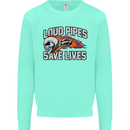 Biker Loud Pipes Saves Lives Motorcycle Mens Sweatshirt Jumper Peppermint