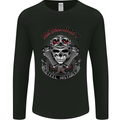 Biker Metallurgy Motorbike Motorcycle Skull Mens Long Sleeve T-Shirt Black