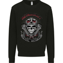 Biker Metallurgy Motorbike Motorcycle Skull Mens Sweatshirt Jumper Black