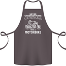 Biker Old Man Motorbike Motorcycle Funny Cotton Apron 100% Organic Dark Grey