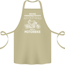 Biker Old Man Motorbike Motorcycle Funny Cotton Apron 100% Organic Khaki