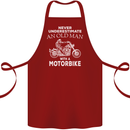Biker Old Man Motorbike Motorcycle Funny Cotton Apron 100% Organic Maroon