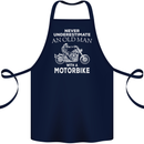 Biker Old Man Motorbike Motorcycle Funny Cotton Apron 100% Organic Navy Blue