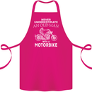 Biker Old Man Motorbike Motorcycle Funny Cotton Apron 100% Organic Pink