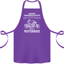 Biker Old Man Motorbike Motorcycle Funny Cotton Apron 100% Organic Purple