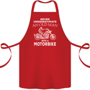Biker Old Man Motorbike Motorcycle Funny Cotton Apron 100% Organic Red