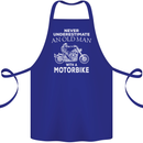 Biker Old Man Motorbike Motorcycle Funny Cotton Apron 100% Organic Royal Blue
