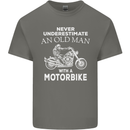 Biker Old Man Motorbike Motorcycle Funny Kids T-Shirt Childrens Charcoal