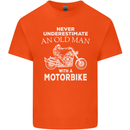 Biker Old Man Motorbike Motorcycle Funny Kids T-Shirt Childrens Orange