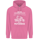 Biker Old Man Motorbike Motorcycle Funny Mens 80% Cotton Hoodie Azelea