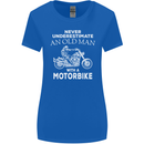 Biker Old Man Motorbike Motorcycle Funny Womens Wider Cut T-Shirt Royal Blue