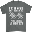 Biker Passenger Instructions Motorcycle Mens T-Shirt Cotton Gildan Charcoal