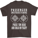 Biker Passenger Instructions Motorcycle Mens T-Shirt Cotton Gildan Dark Chocolate
