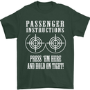 Biker Passenger Instructions Motorcycle Mens T-Shirt Cotton Gildan Forest Green