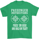 Biker Passenger Instructions Motorcycle Mens T-Shirt Cotton Gildan Irish Green