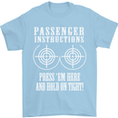 Biker Passenger Instructions Motorcycle Mens T-Shirt Cotton Gildan Light Blue