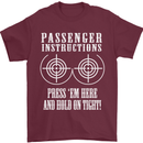 Biker Passenger Instructions Motorcycle Mens T-Shirt Cotton Gildan Maroon