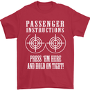 Biker Passenger Instructions Motorcycle Mens T-Shirt Cotton Gildan Red