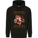 Biker Santa Christmas Motorcycle Motorbike Mens Hoodie Black