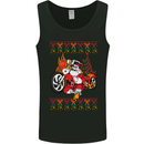 Biker Santa Christmas Motorcycle Motorbike Mens Vest Tank Top Black