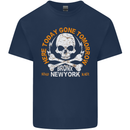 Biker Skull Here Today Motorbike Motorcycle Mens Cotton T-Shirt Tee Top Navy Blue