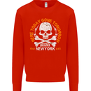 Biker Skull Here Today Motorbike Motorcycle Mens Sweatshirt Jumper Bright Red