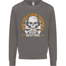Biker Skull Here Today Motorbike Motorcycle Mens Sweatshirt Jumper Charcoal