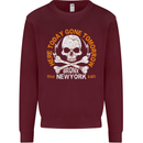 Biker Skull Here Today Motorbike Motorcycle Mens Sweatshirt Jumper Maroon