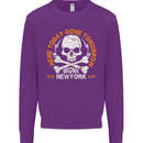 Biker Skull Here Today Motorbike Motorcycle Mens Sweatshirt Jumper Purple