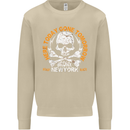 Biker Skull Here Today Motorbike Motorcycle Mens Sweatshirt Jumper Sand