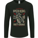 Biker Speed Rebel Motorbike Motorcycle Mens Long Sleeve T-Shirt Black