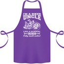 Biker Uncle Like a Normal Uncle's Day Funny Cotton Apron 100% Organic Purple