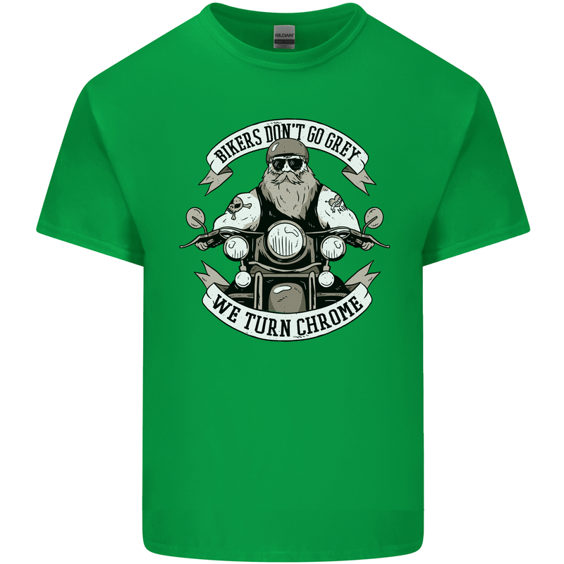 Bikers Don't Go Grey Motorbike Motorcycle Mens Cotton T-Shirt Tee Top Irish Green