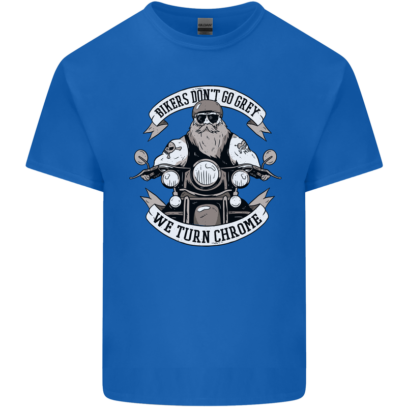 Bikers Don't Go Grey Motorbike Motorcycle Mens Cotton T-Shirt Tee Top Royal Blue