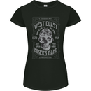 Bikers Gang Motorcycle Motorbike Skull Rock Womens Petite Cut T-Shirt Black
